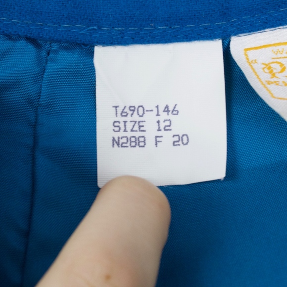 Vintage Pendleton Blue 100% Virgin Wool Fully Lined Pencil Skirt Size 12 - Picture 7 of 8